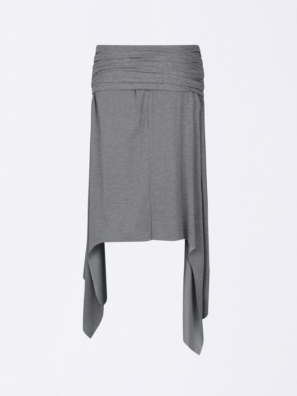 Draping Unbalance Skirt Melange Gray