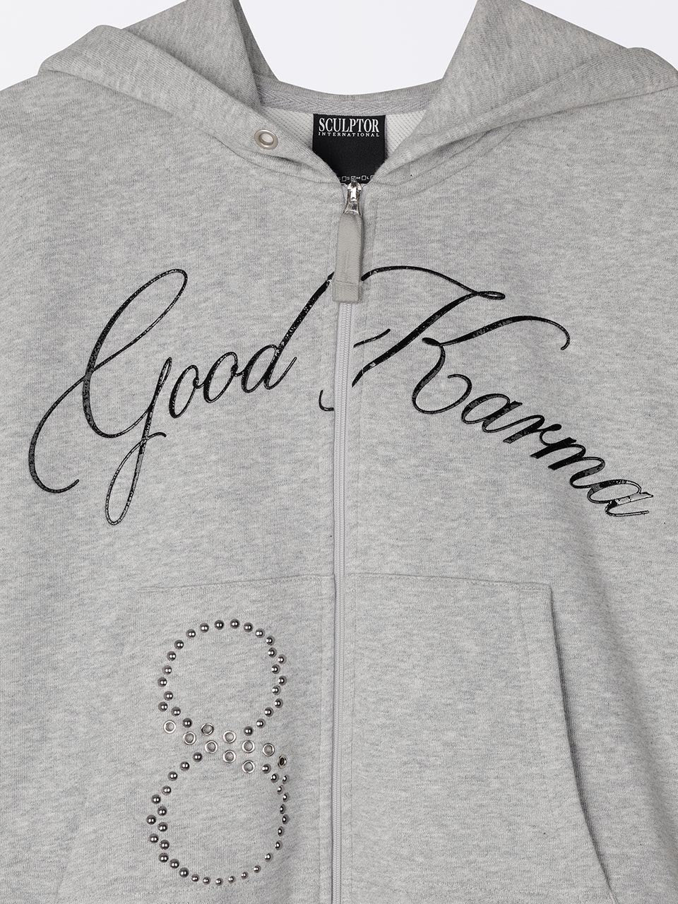 Karma Hooded Zip-Up Melange Gray