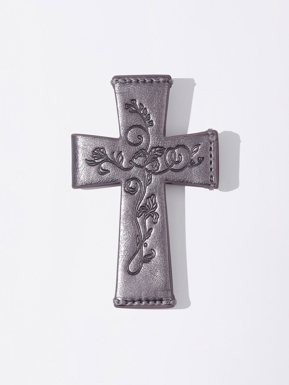 Cross Strap Layered Wallet Metal Purple