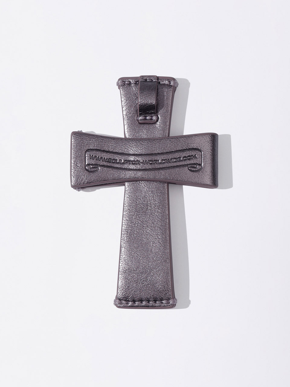 Cross Strap Layered Wallet Metal Purple
