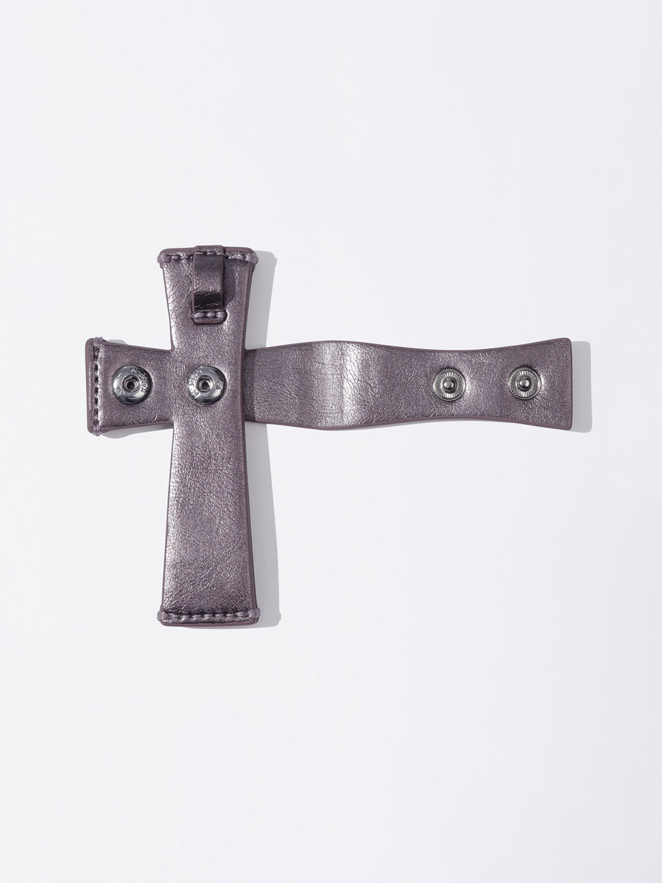 Cross Strap Layered Wallet Metal Purple