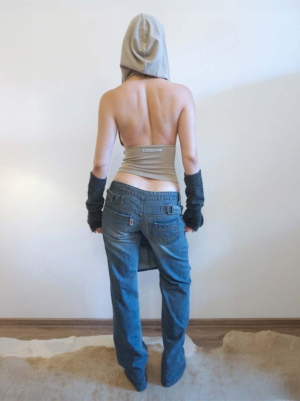 Apron Layered Denim Mid Blue