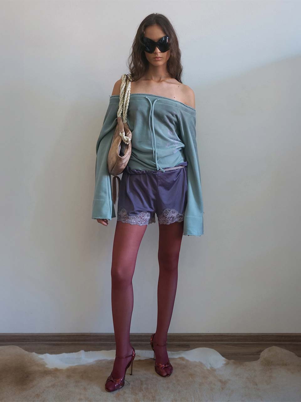 Wide Bell Sleeve Sweatshirt Mint