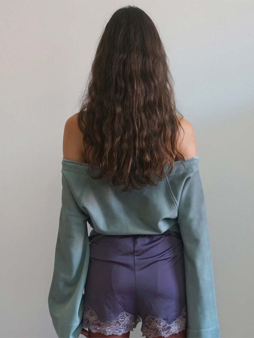 Wide Bell Sleeve Sweatshirt Mint