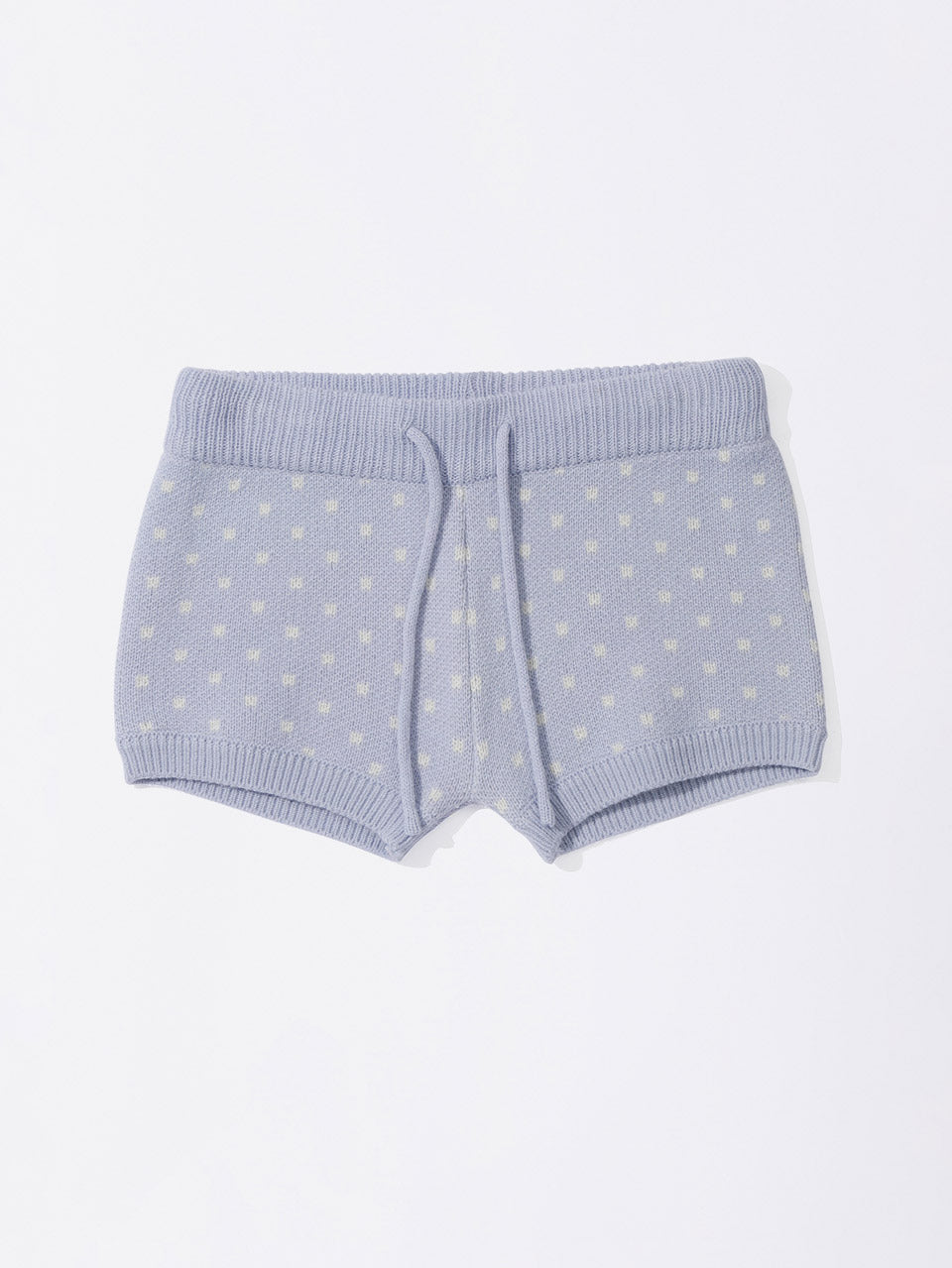 Snowflake Knit Shorts Misty Blue