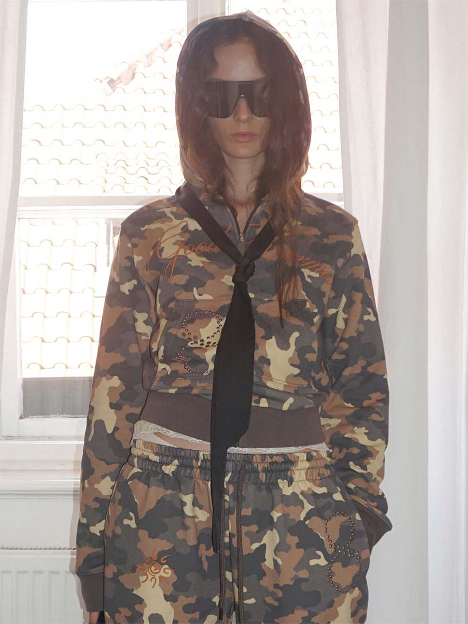 Karma Hooded Zip-Up Mustard Camo
