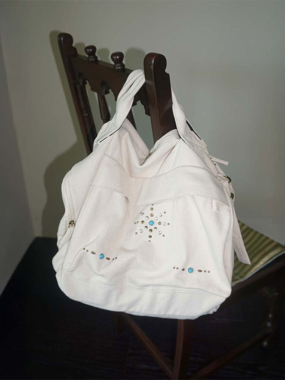 Three-Way Stud Twill Bag Natural