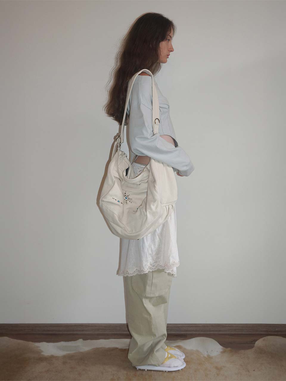 Three-Way Stud Twill Bag Natural