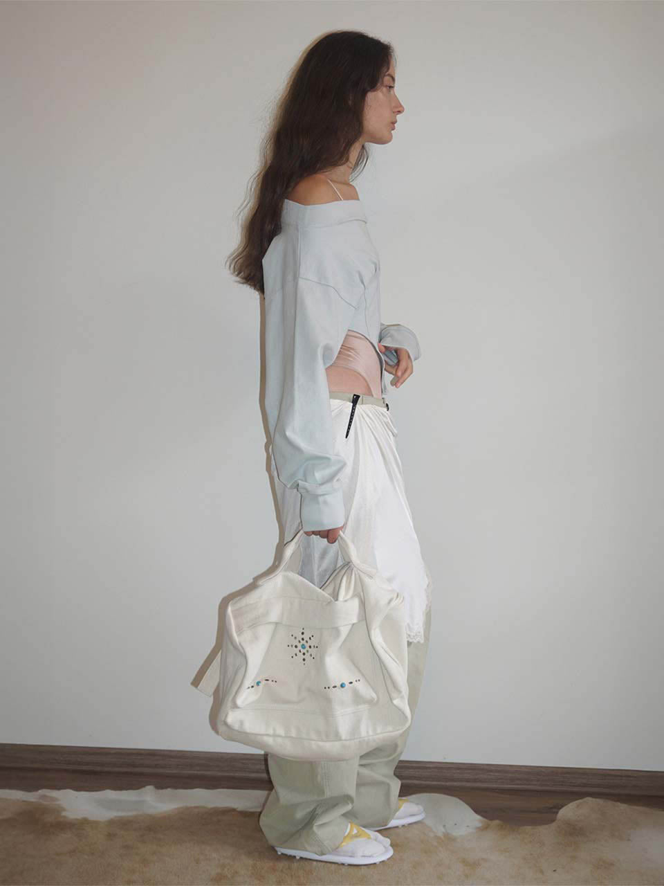 Three-Way Stud Twill Bag Natural