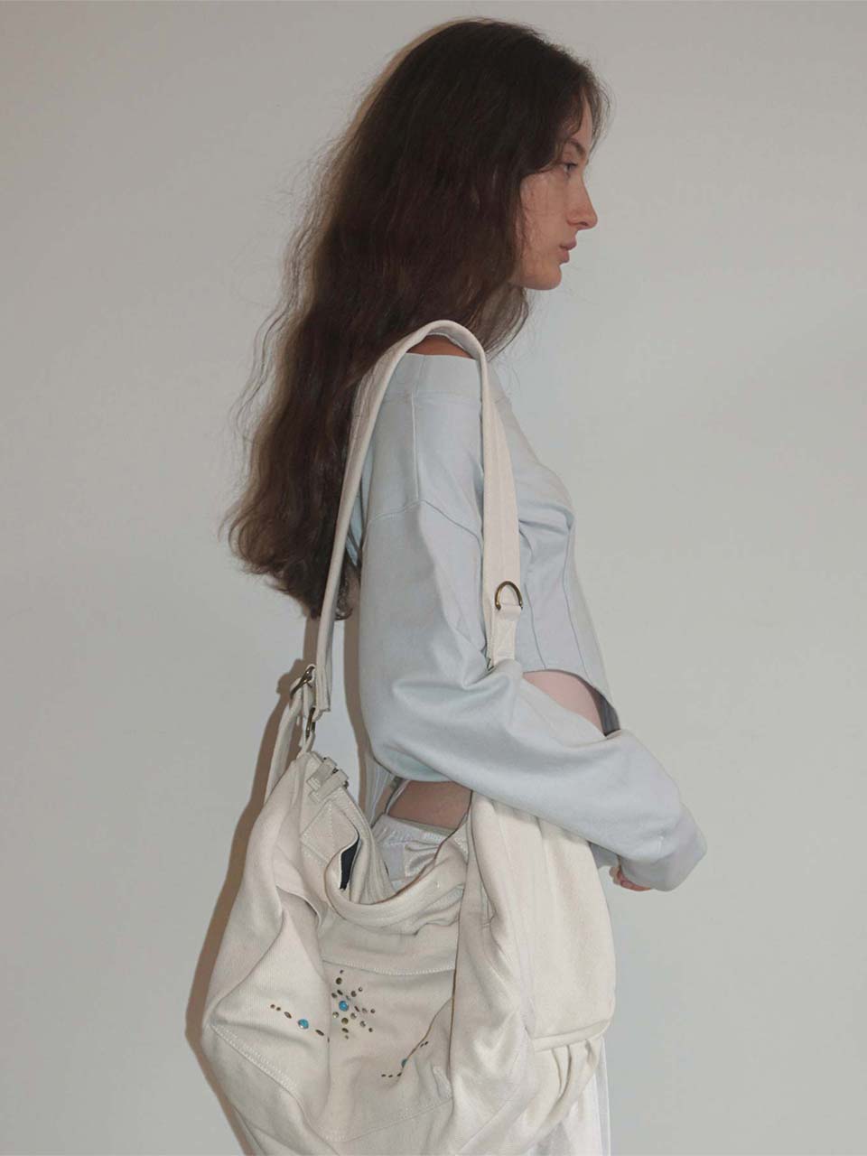 Three-Way Stud Twill Bag Natural