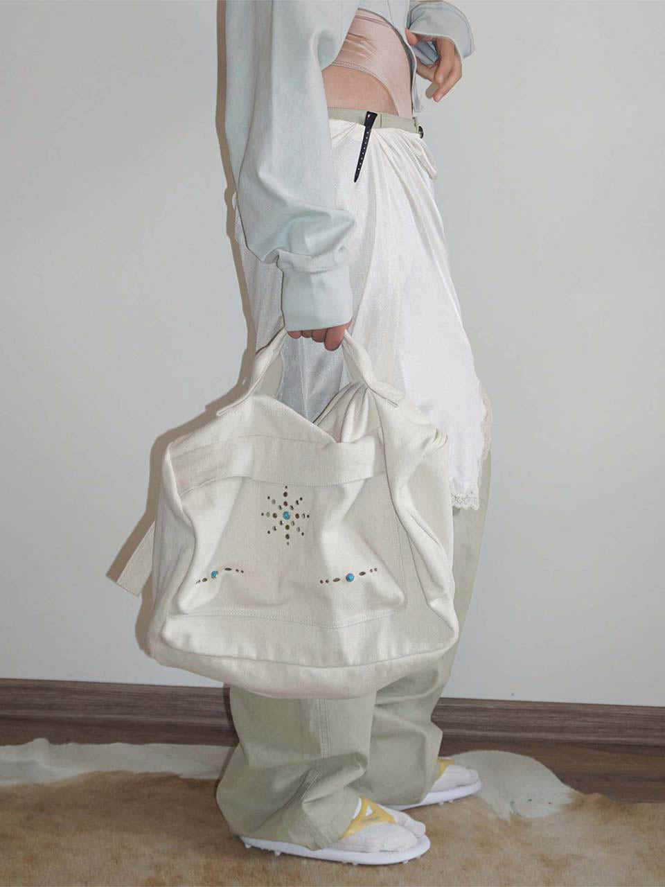 Three-Way Stud Twill Bag Natural