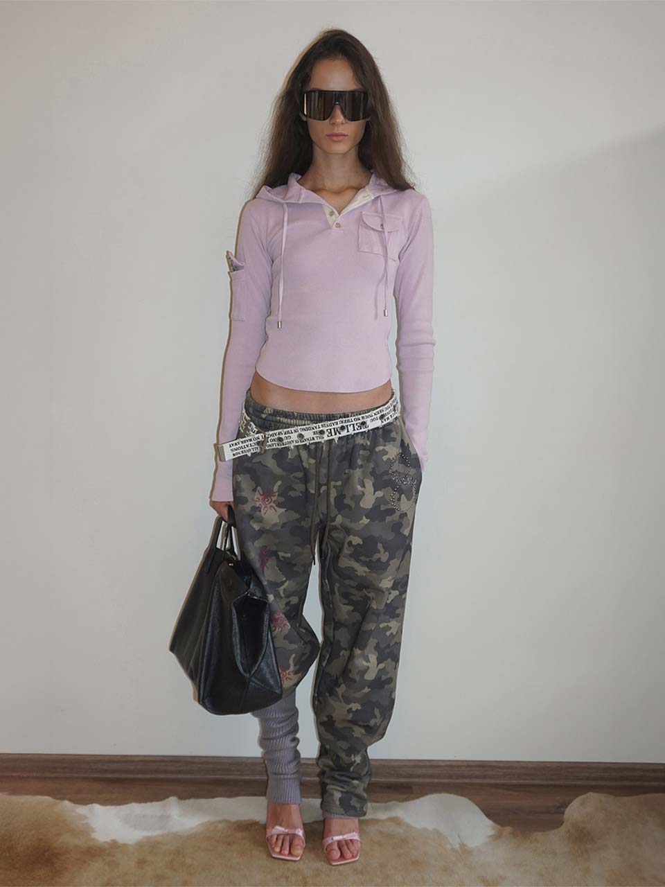 Washed Pocket Hoodie Pink