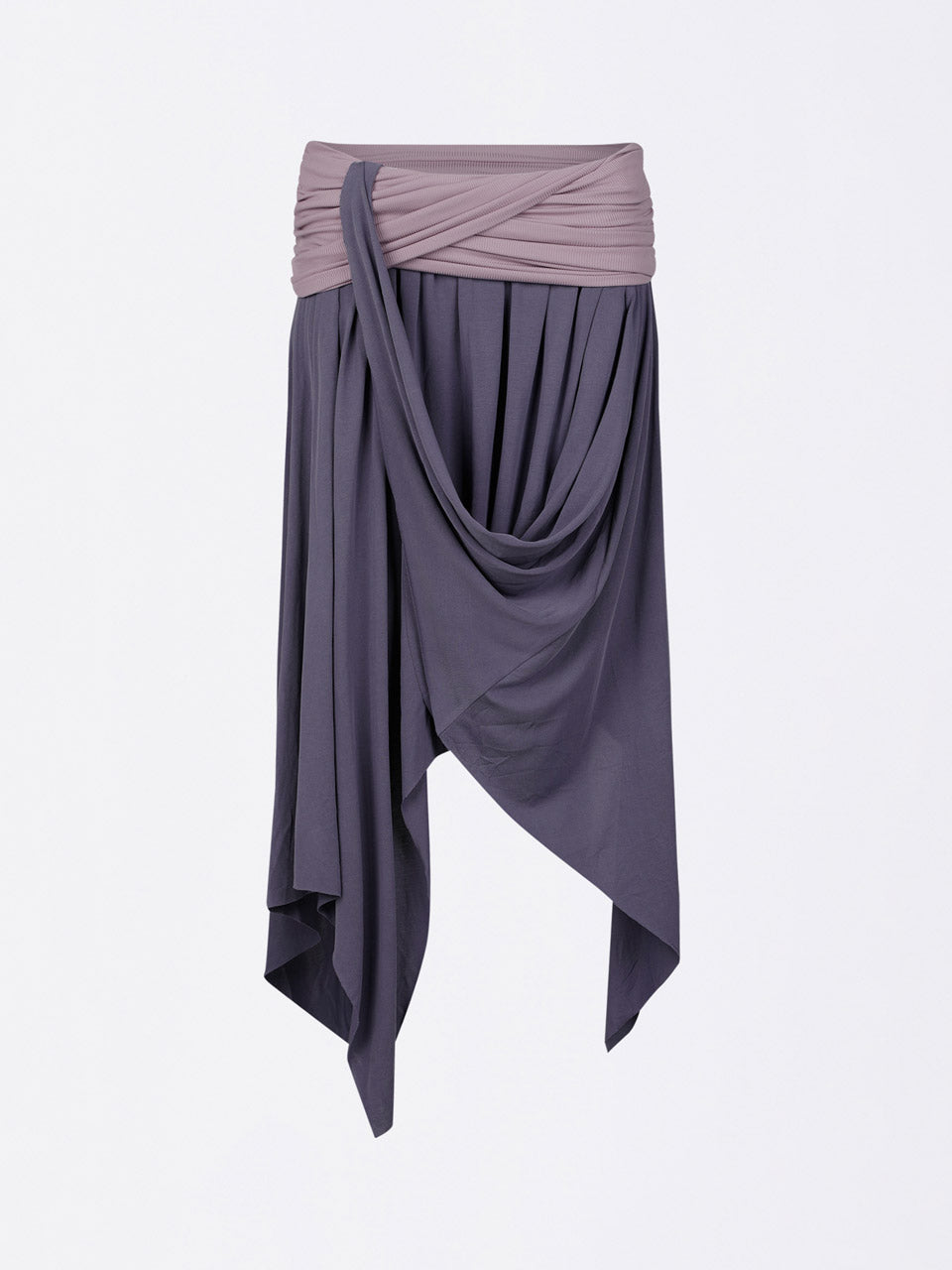 Draping Unbalance Skirt Purple