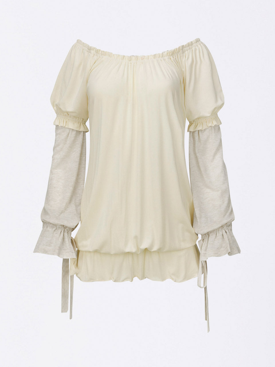 Soft Shirring Layered Tee Raw