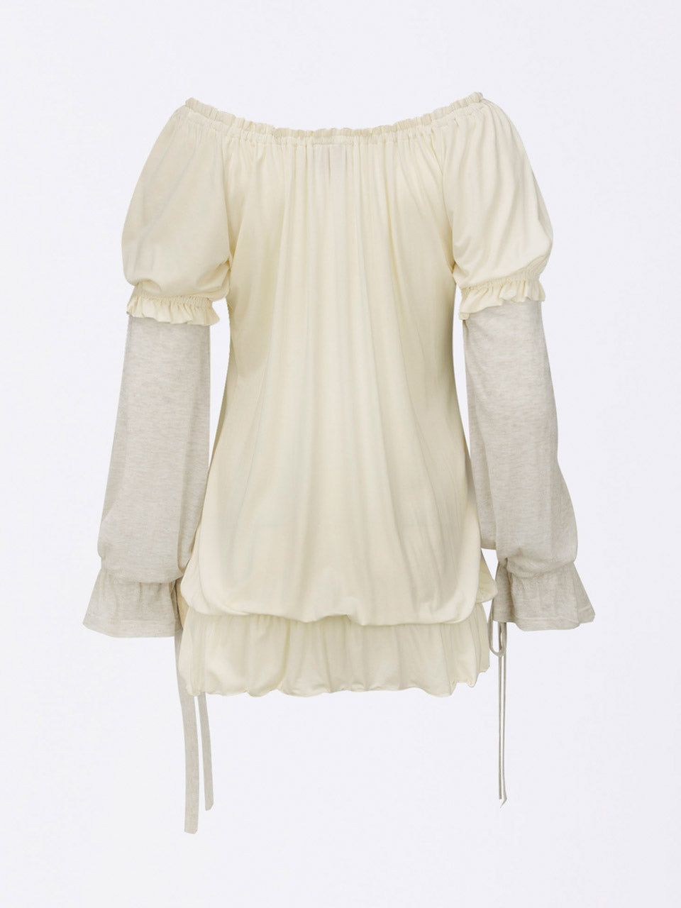 Soft Shirring Layered Tee Raw