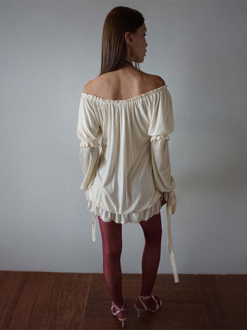 Soft Shirring Layered Tee Raw