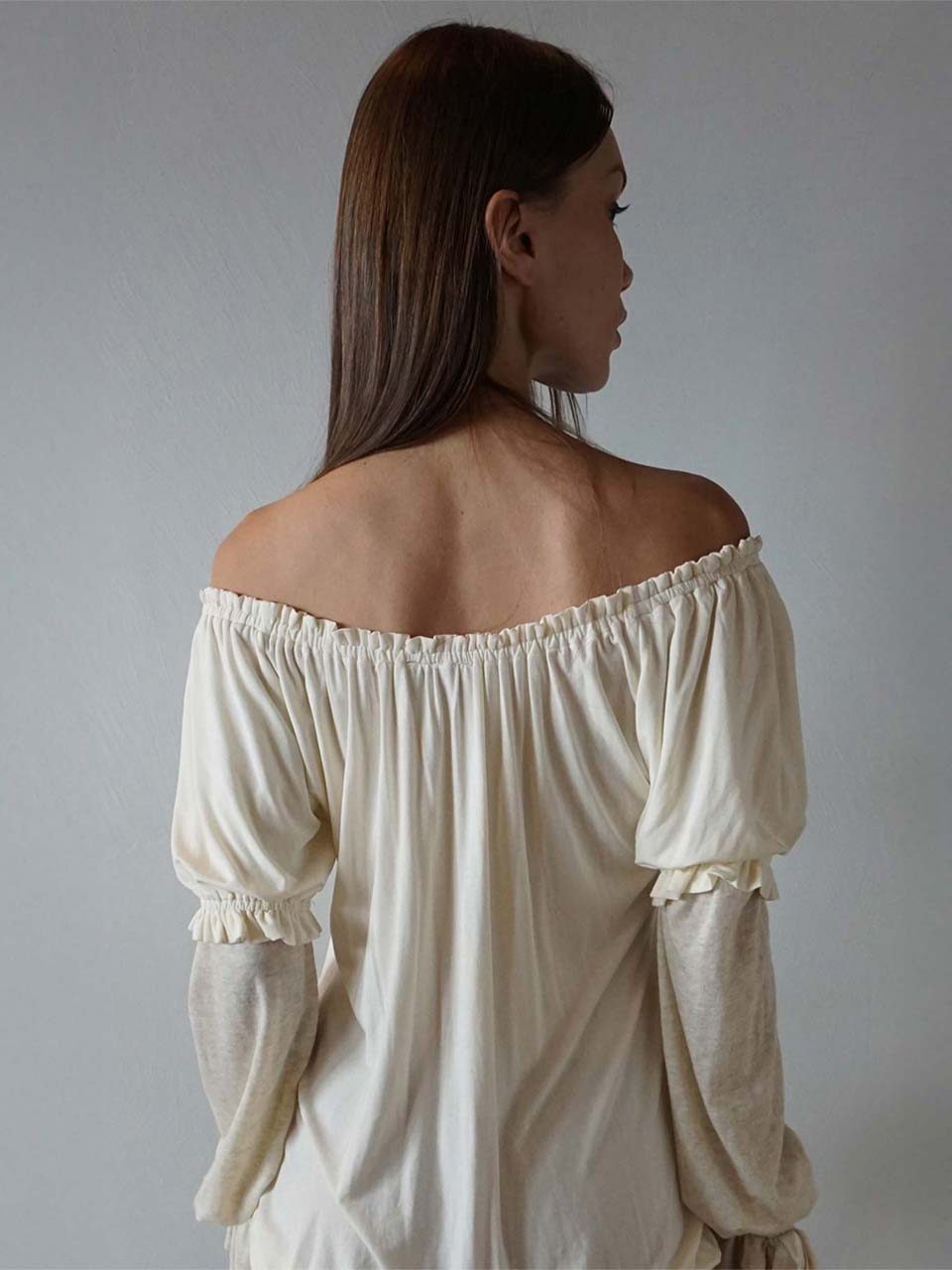Soft Shirring Layered Tee Raw
