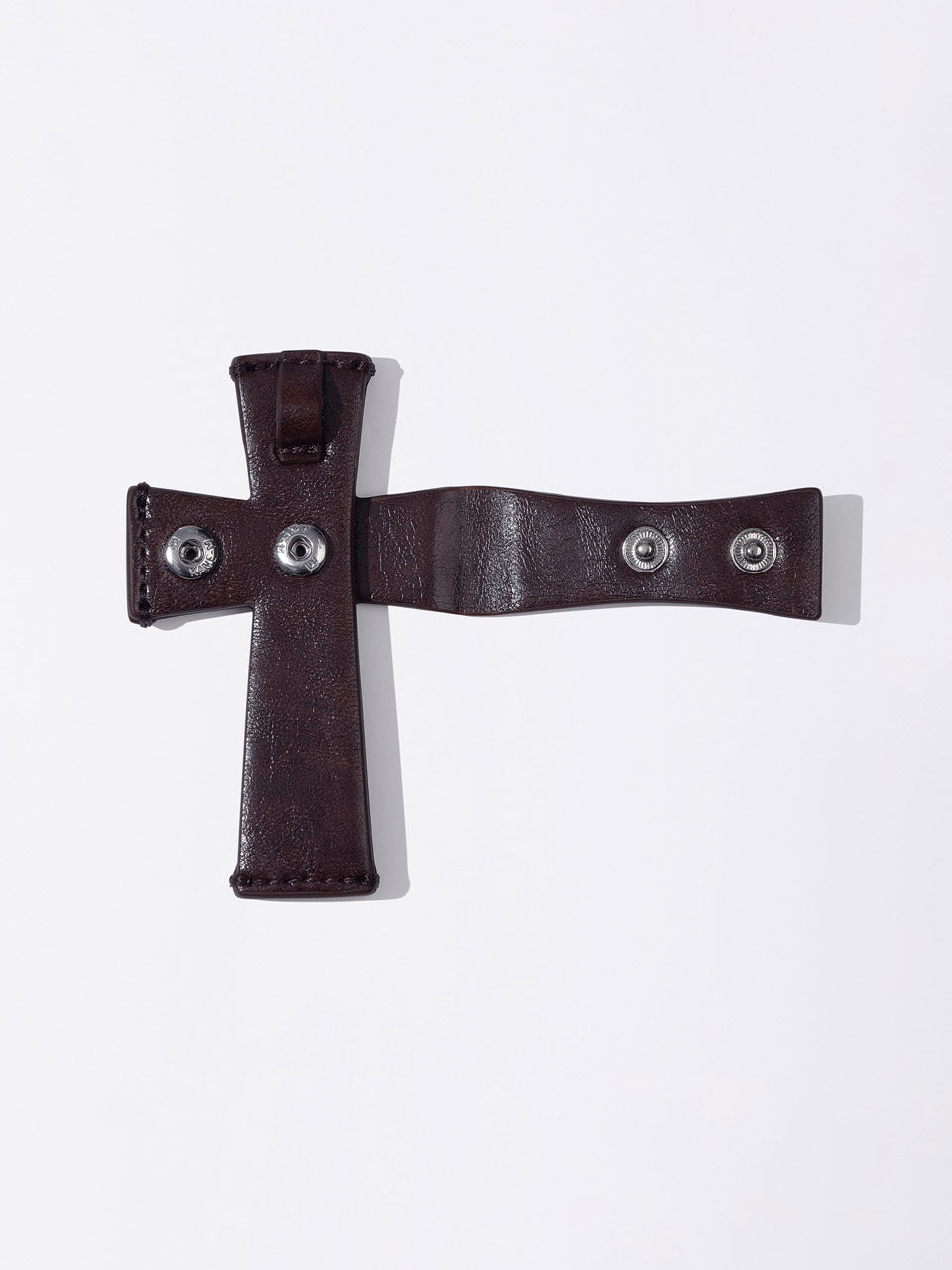 Cross Strap Layered Wallet Red Brown