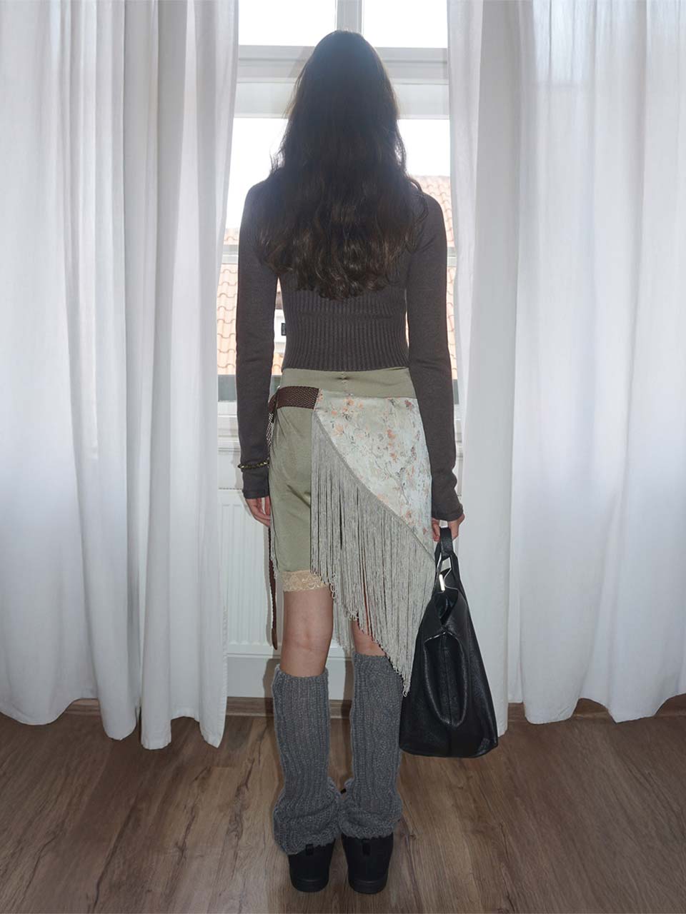 Fringe Scarf Bag Sage