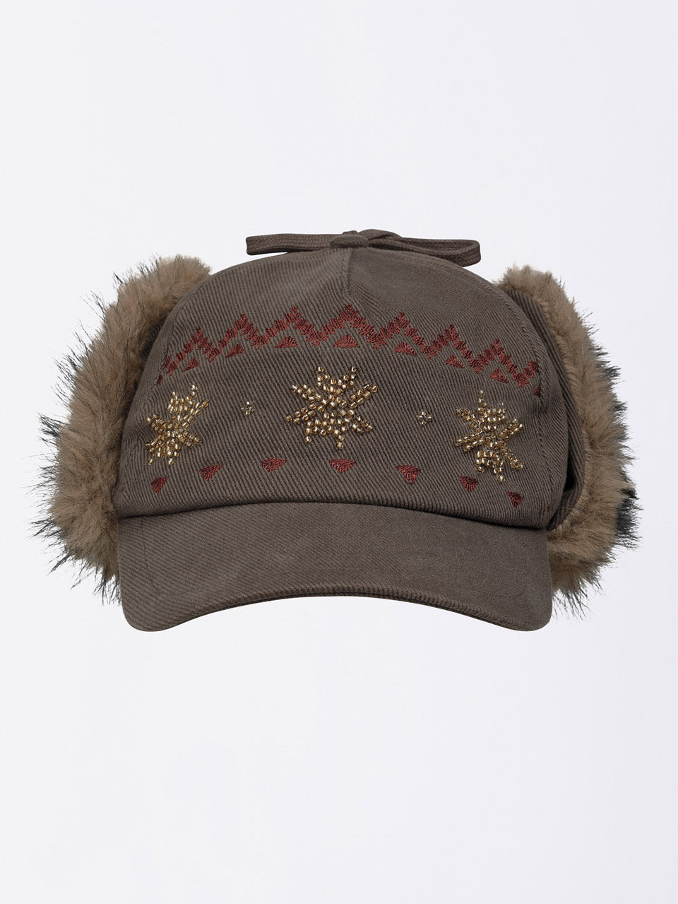 Nordic Twill Earflap Cap Washed Brown