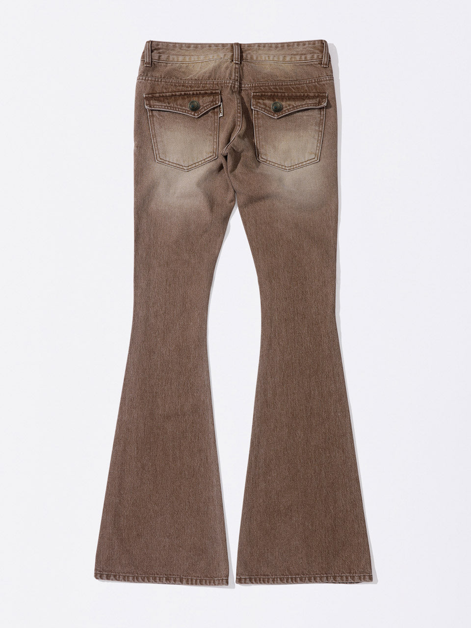 Whiskered Bootcut Denim Washed Brown