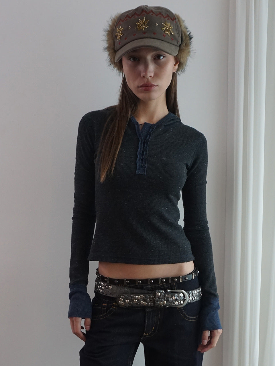 Nordic Twill Earflap Cap Washed Brown