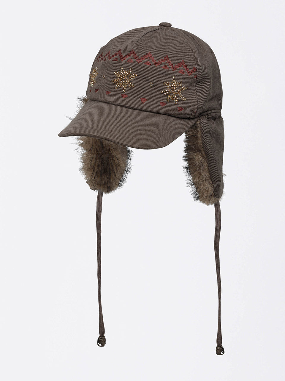 Nordic Twill Earflap Cap Washed Brown