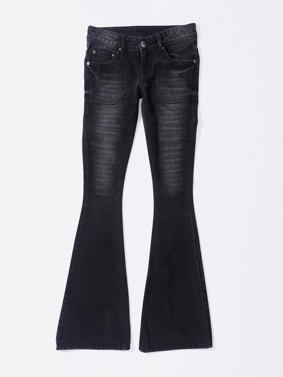 Whiskered Bootcut Denim Washed Gray