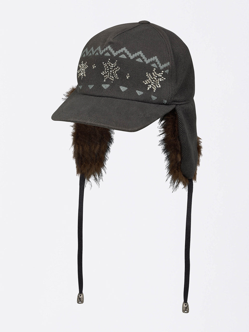 Nordic Twill Earflap Cap Washed Gray