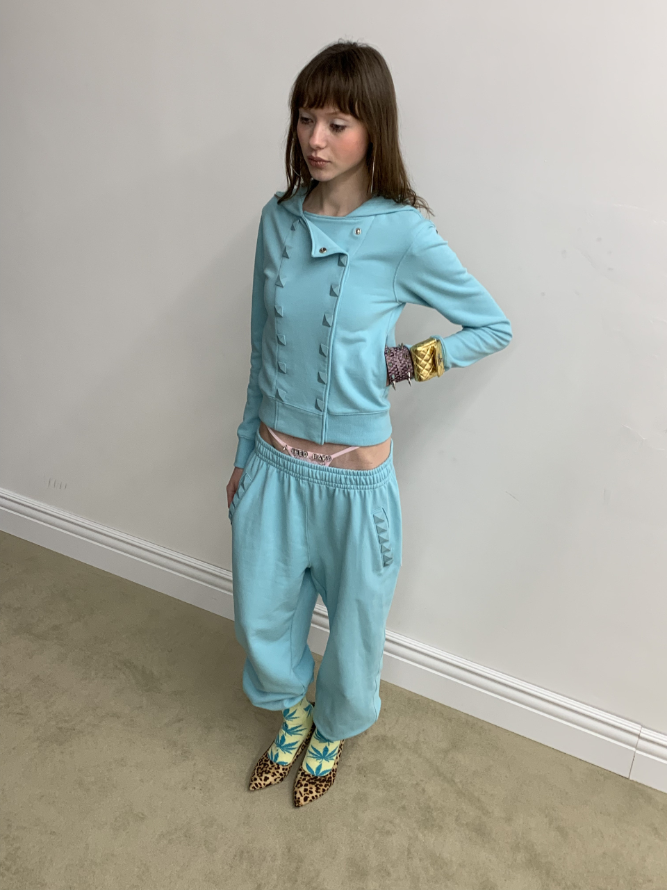 【6月上旬お届け予定】Napoleon Stud Hoodie Acid Blue