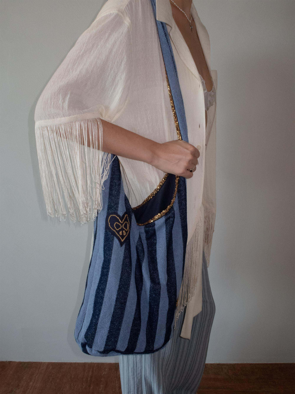 Terry Hobo Bag Navy