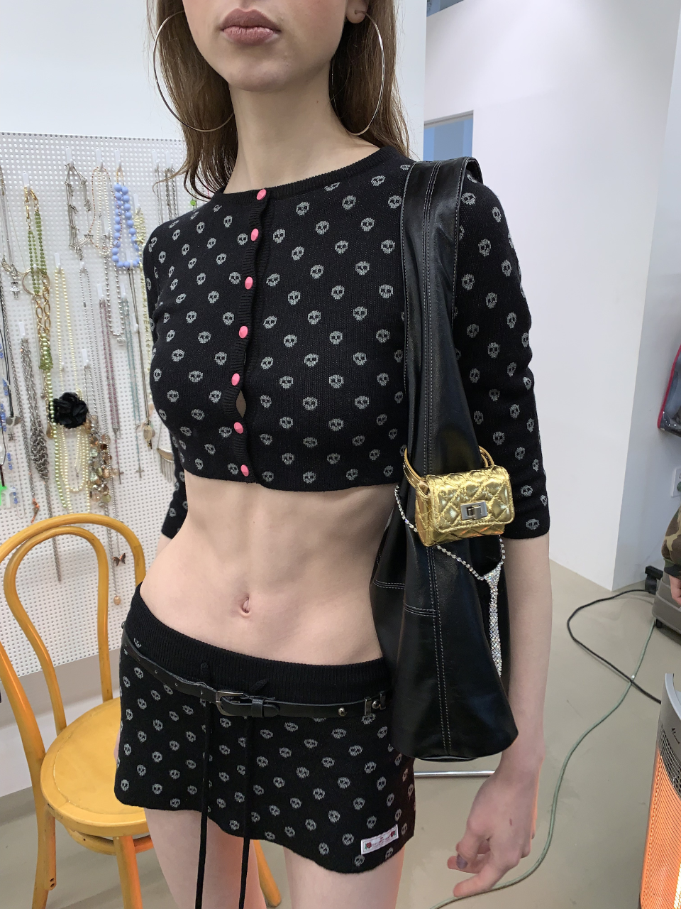 New Emo Crop Cardigan Black