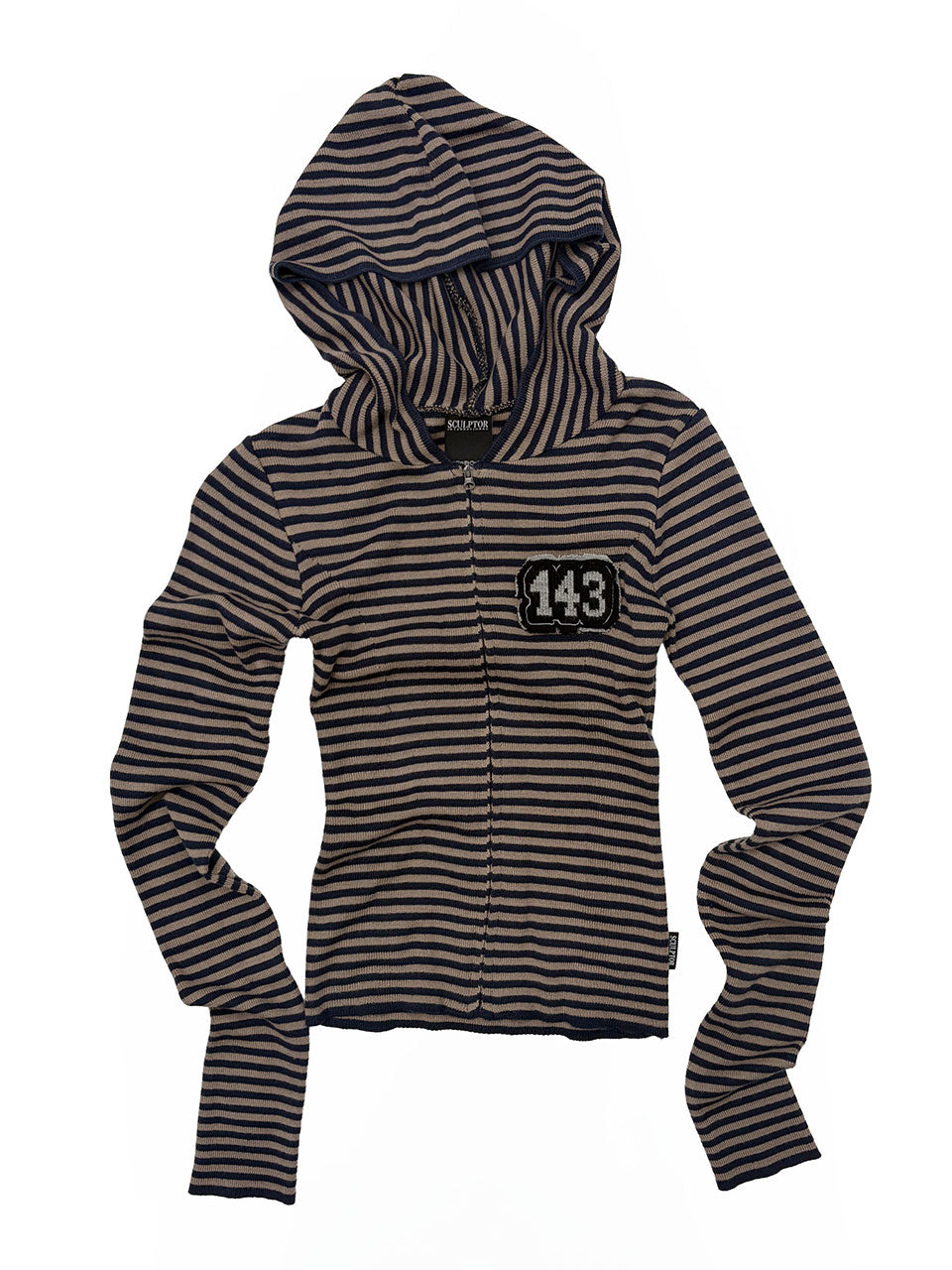 143 Knit Zip Hoodie Ash/Blue