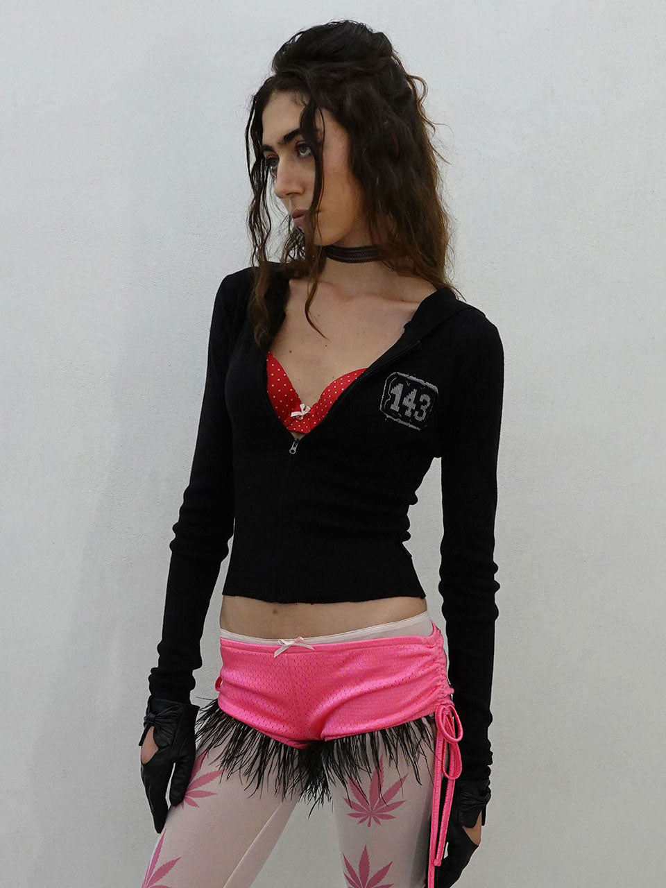143 Knit Zip Hoodie Black