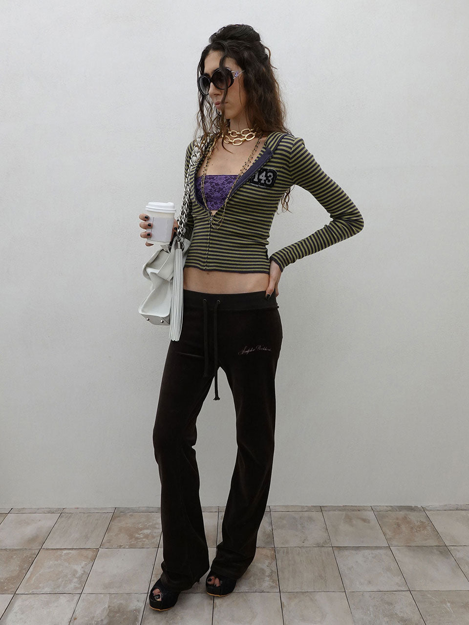 143 Knit Zip Hoodie Green/Purple