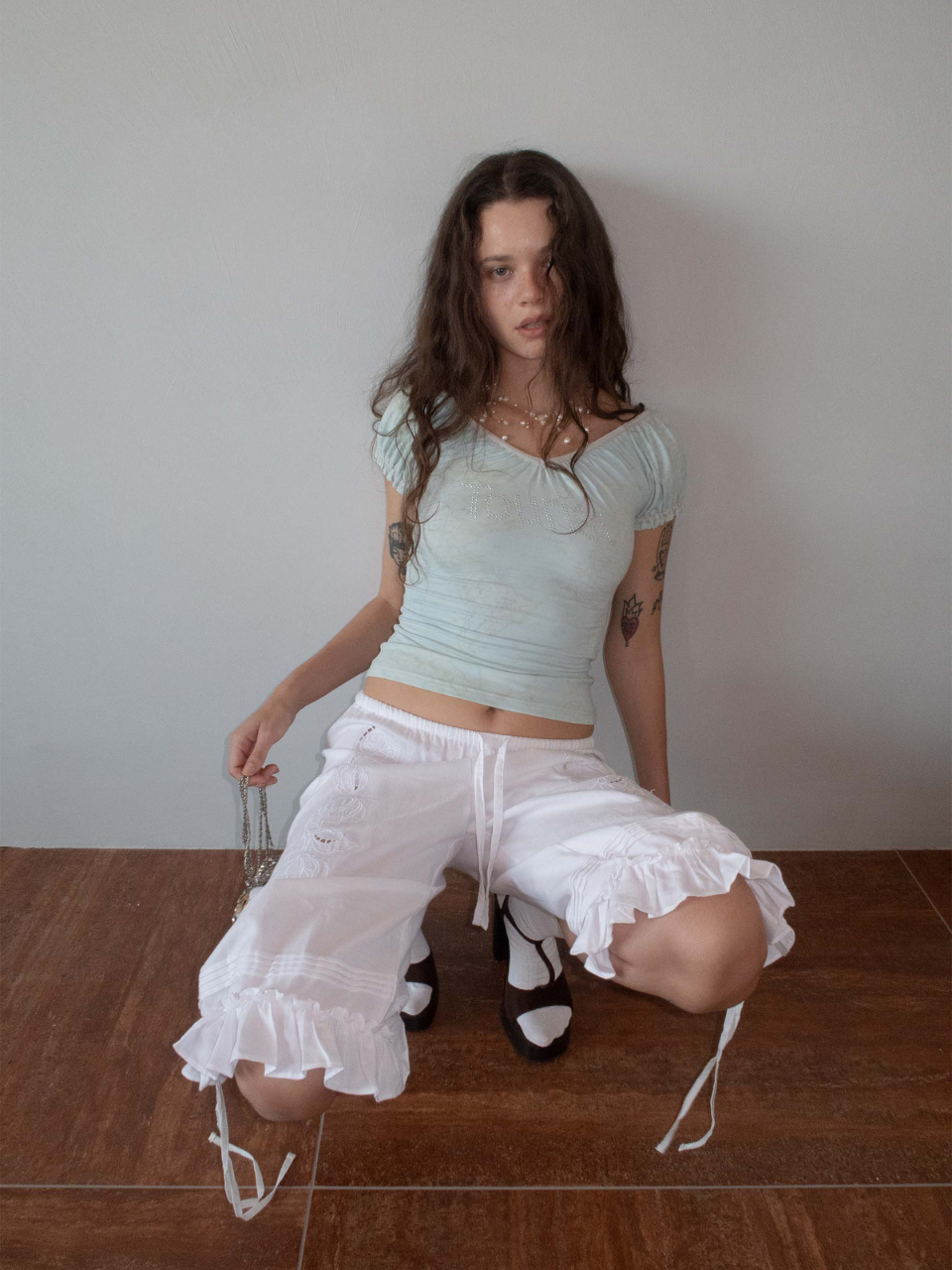 Tourist Scoop Back Tee Baby Blue