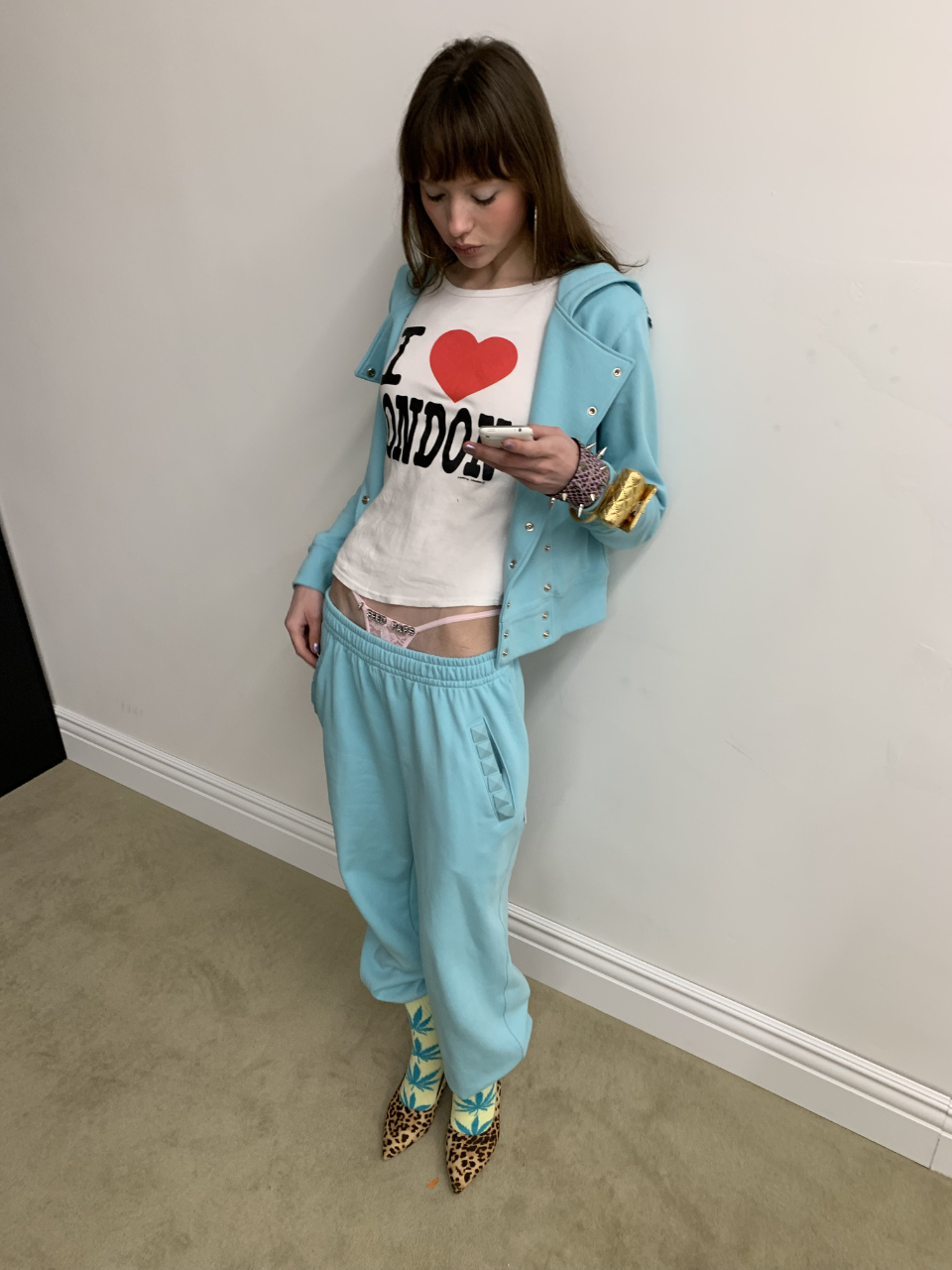 Napoleon Stud Sweatpants Acid Blue