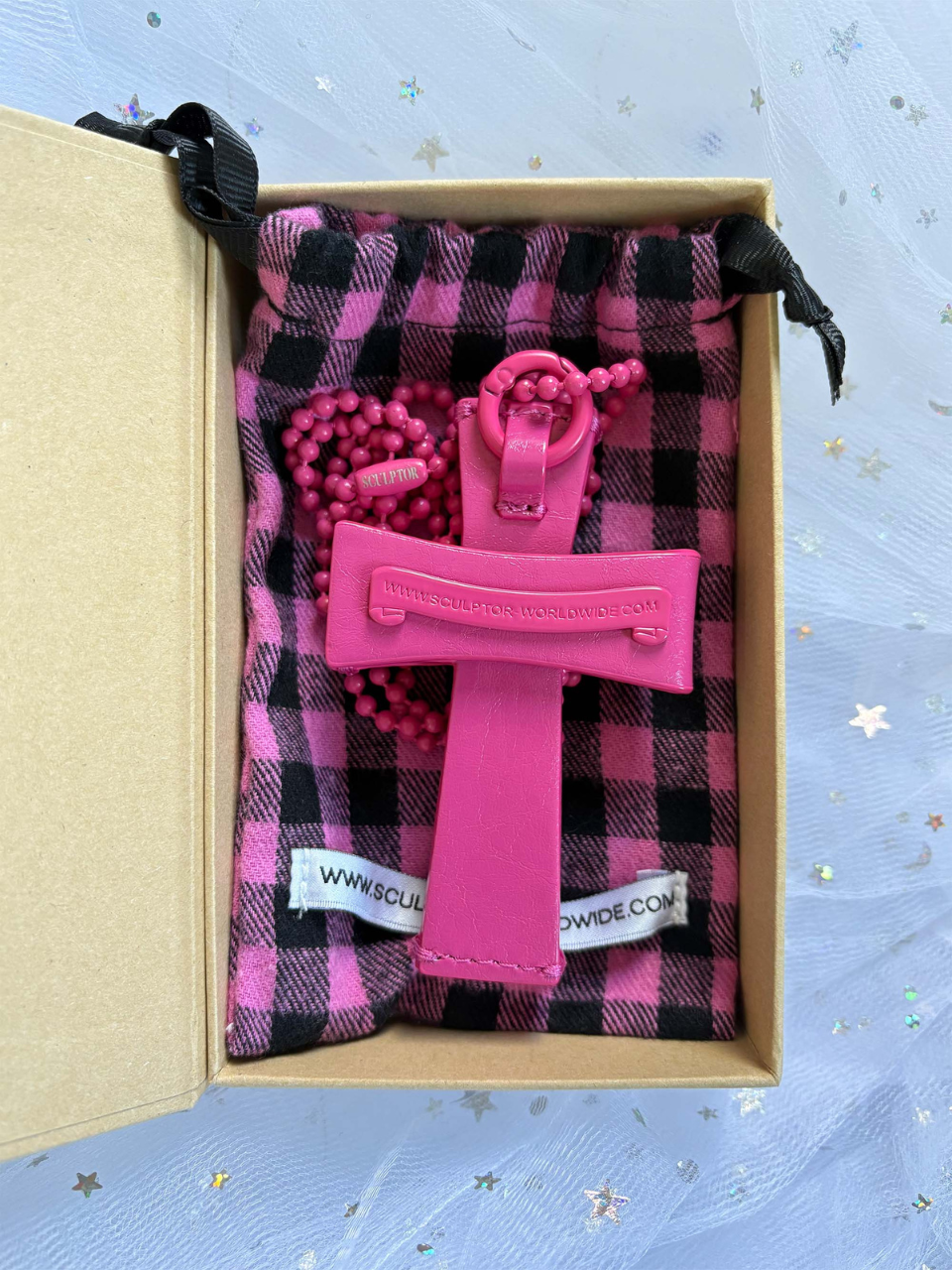 Cross Stud Strap Wallet Pink – SCULPTOR JAPAN
