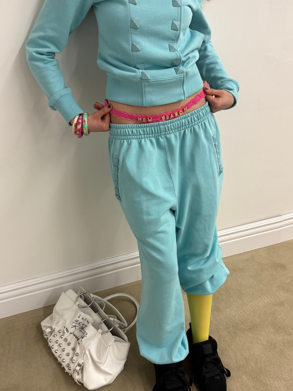 Napoleon Stud Sweatpants Acid Blue – SCULPTOR JAPAN