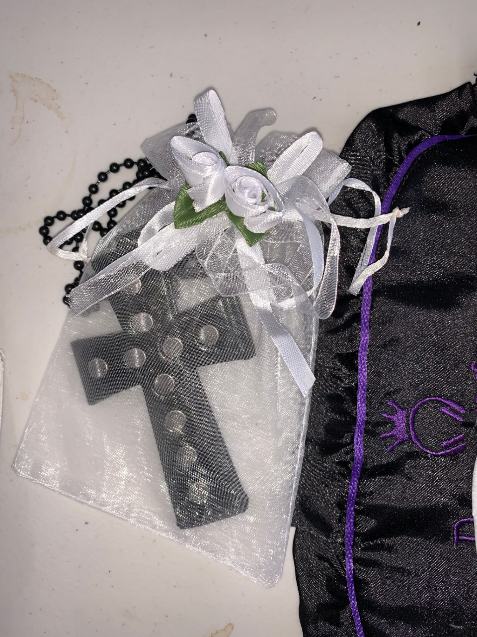 Cross Stud Strap Wallet Black