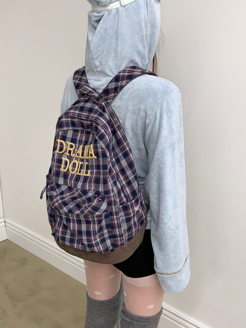 Plaid Backpack Navy Check