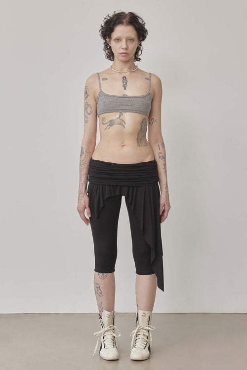 Asymmetric Skirt Leggings Black