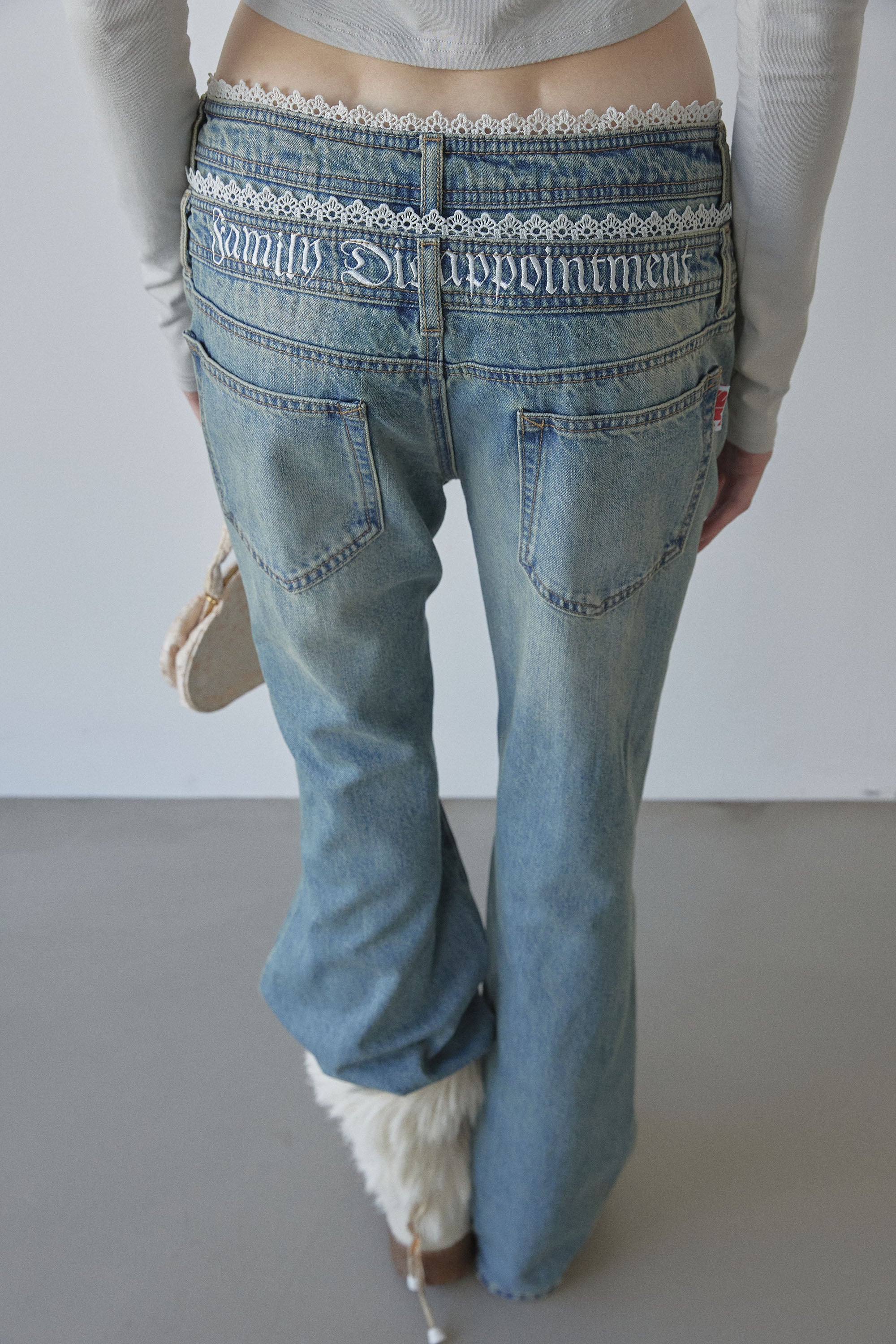 7月下旬お届け予定】Double Waist Boots Cut Denim Mid Blue