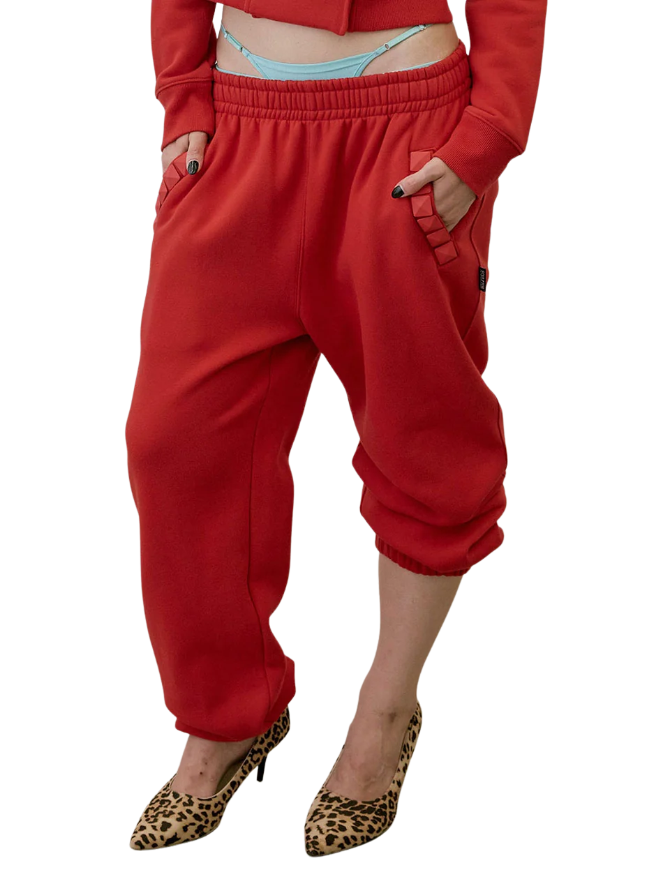 Napoleon Stud Sweatpants Red