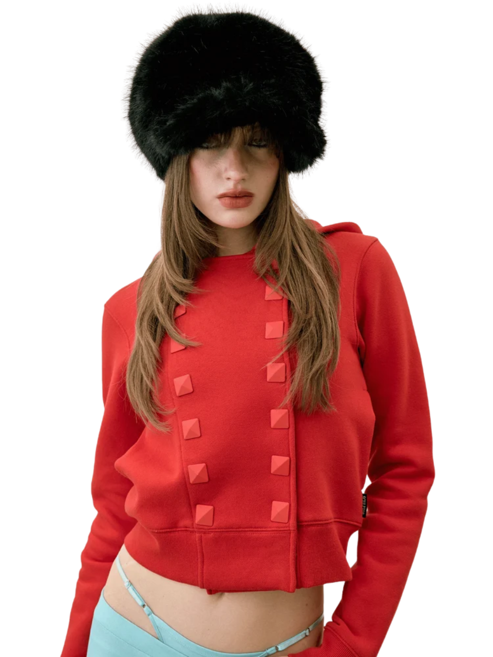 Napoleon Stud Hoodie Red