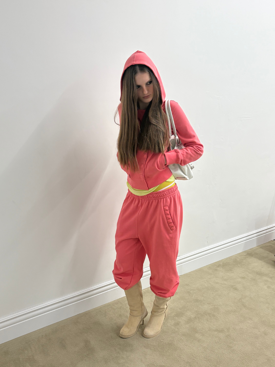 Napoleon Stud Hoodie Acid Pink