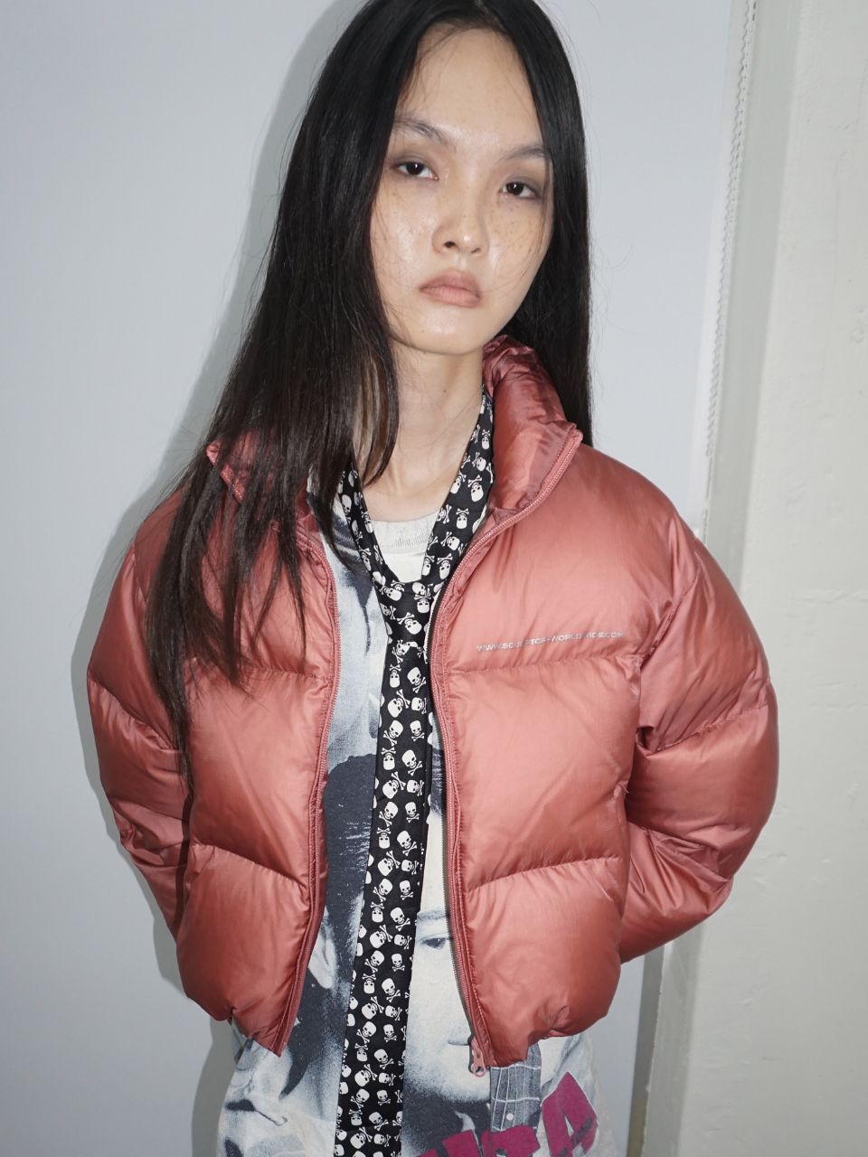 Matte Cropped Puffer Down Plum Red