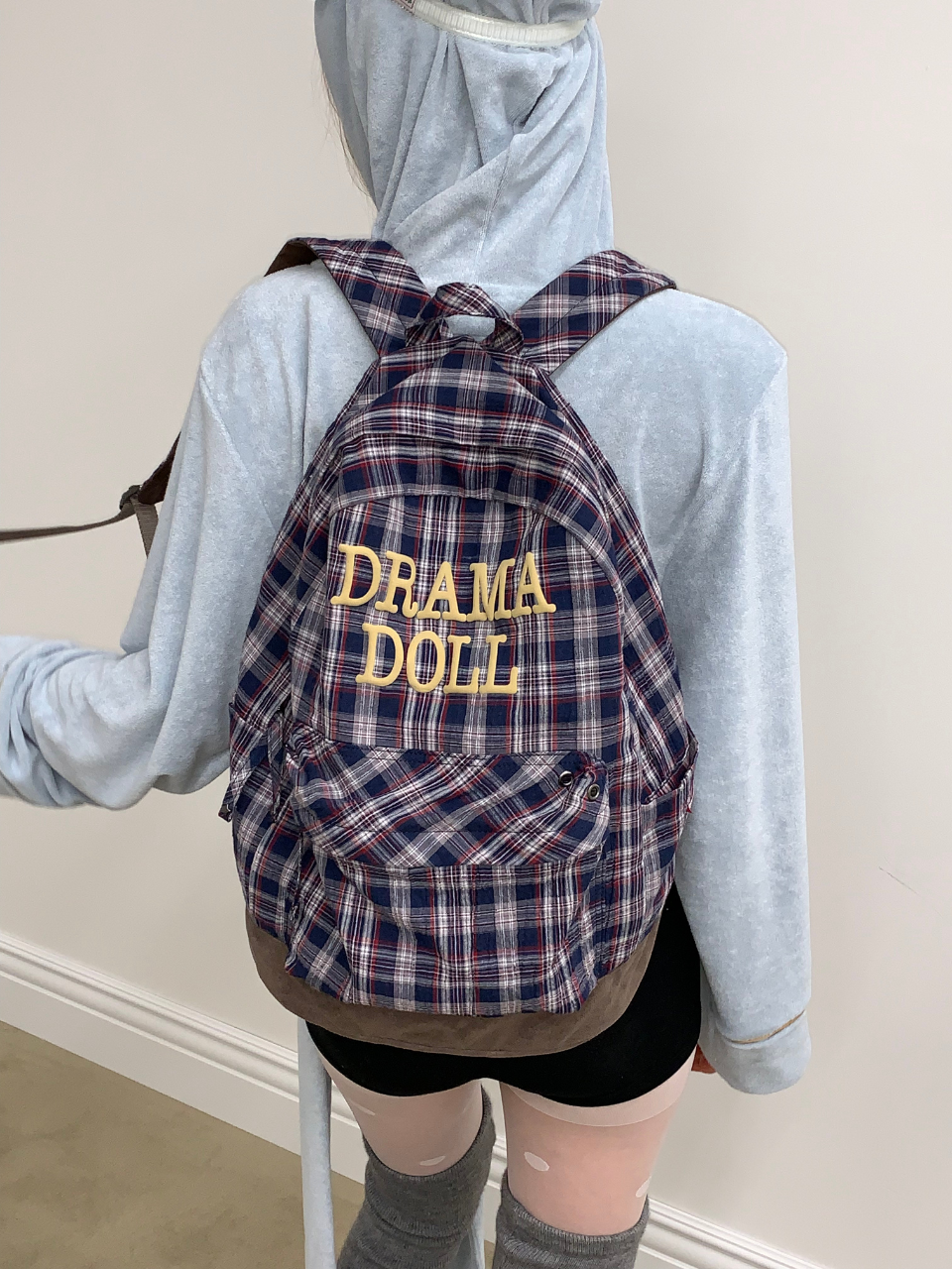 Plaid Backpack Navy Check