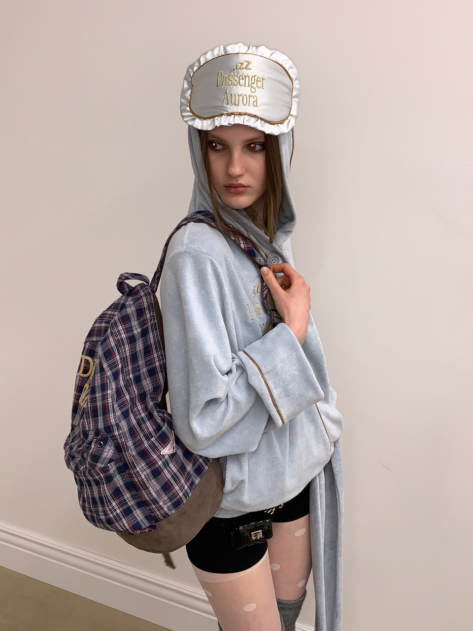 Plaid Backpack Navy Check