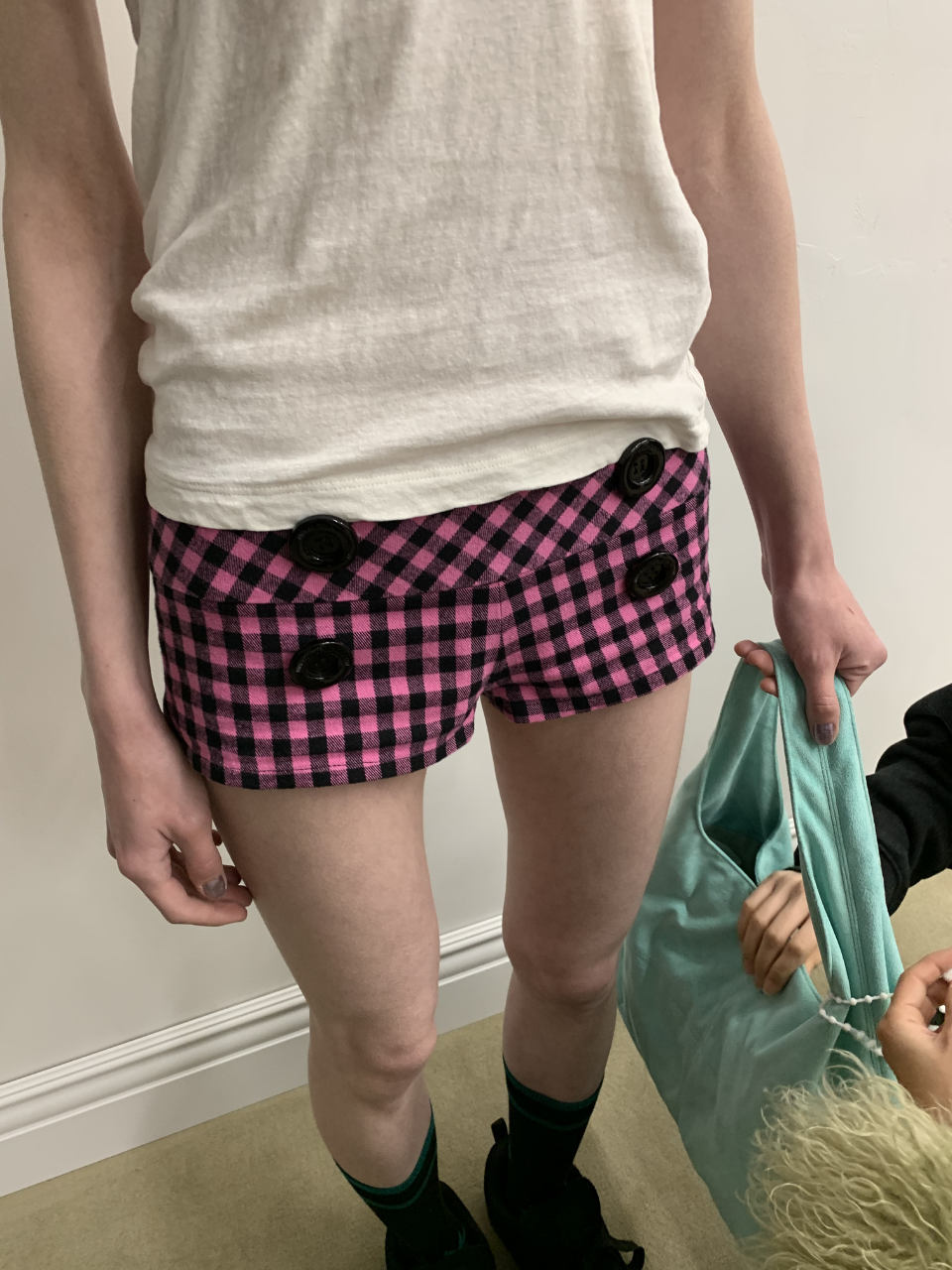 【S/Mのみ5月中旬お届け予定】New Emo Gingham Micro Shorts Pink